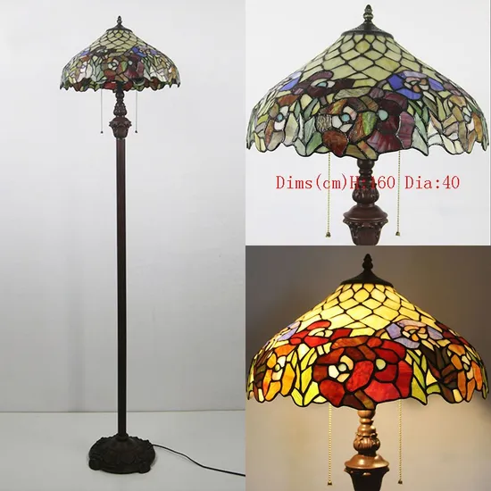 European Retro Tiffany Living Room Hotel Lobby Countryside Restaurant Floor Lamp
