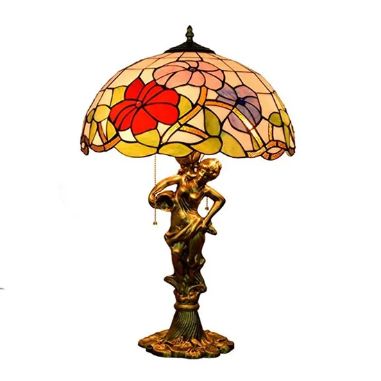 Hot Sale Tiffany Table Lamp with Stained Glass Dragonfly with Beauty Base
