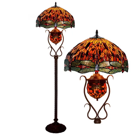 Wholesale Price Dragonfly Tiffany Stained Glass Floor Lamp