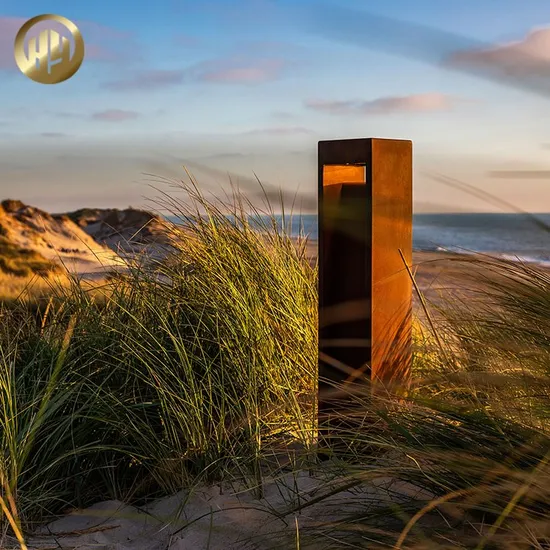 Wholesale Rusty Corten Steel Metal Garden Decoration Rectangular Light Cover
