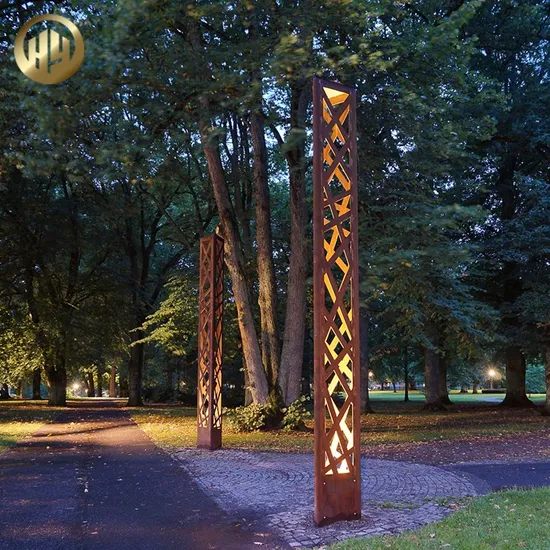 Wholesale Corten Steel Rusty Metal Garden Decoration Practical Light