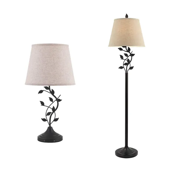 Post-Modern Nordic Style Light Luxury Metal Designer Leaf Design Living Room Bedroom Creative Table Lamp Floor Lamp