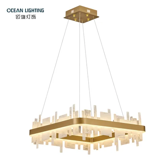 Modern LED Gold Crystal Chandeliers Acrylic Marble Pendant Lighting