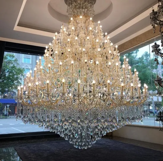 Extra Large Hotel Lobby Wedding Crystal Luxury Golden Maria Theresa Chandelier