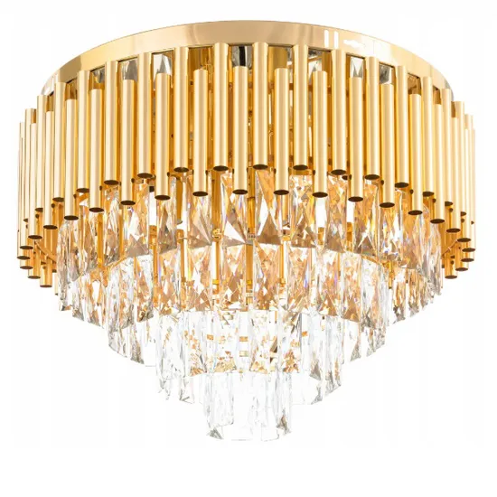 Hotel Villa Luxury Design E14 LED Gold Chandeliers Crystal Indoor Ceiling Lamp