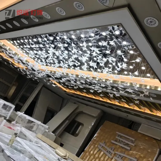 Modern Custom-Made Different Sizes Glass Butterfly Chandelier