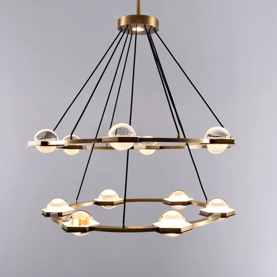 Modern LED Pendant Lamp Eclatant Two-Tier Round Chandelier