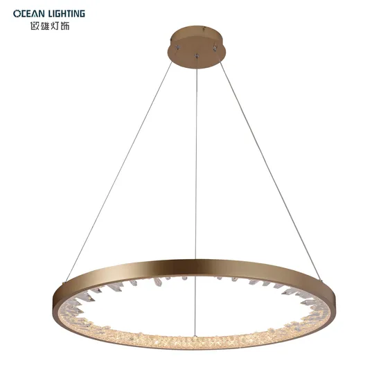 Modern Round Circle Shape Fancy Indoor Crystal Chandelier Light Pendant Lamp