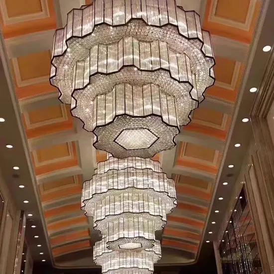 Light Luxury Hotel Lobby Shopping Mall Ceiling Custom Large Crystal Project Light