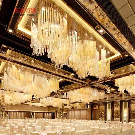 Luxury Lighting-Decoration Art Glass Ceiling Chandelier Lamp Big Banquet Hall Decor Lighting