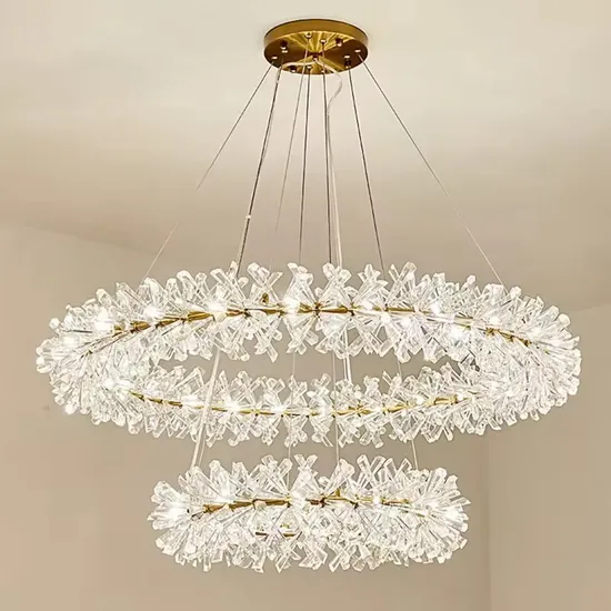 Elegant Round Iron Crystal Chandelier for Home and Hotel Dé Cor