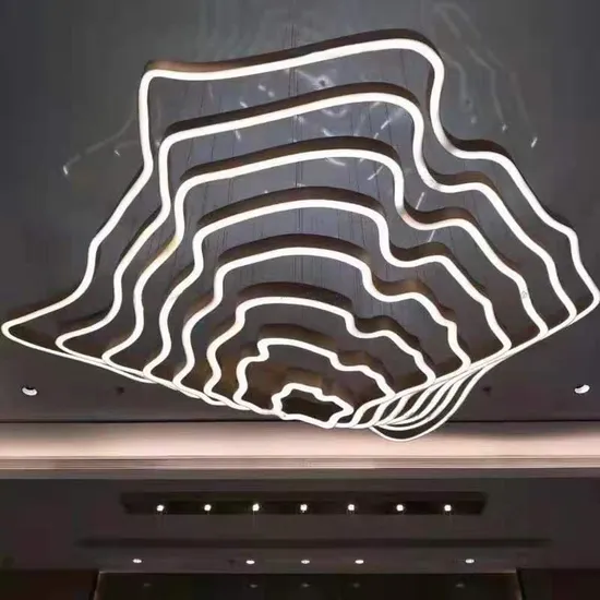 Modern Custom Made Project LED Linear Pendant Chandelier Light, for Hotel Lobby