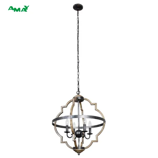 Farmhouse Antique Distressed Metal 4-Light Chandeliers