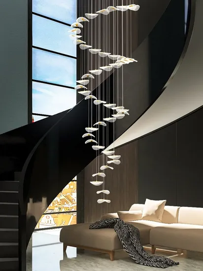 Nordic Long Acrylic Chandelier Modern Simple Extravagant Art LED Pendant Light (LT017)