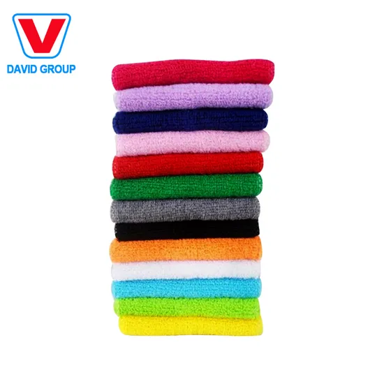 Custom Cotton Cloth Sport Exercise Wristband Embroidery Sweatband