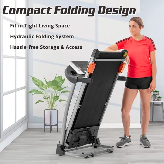 Foldable Electric 2.5HP Motorized Running 300lbs Weight Capacity Walking Treadmill