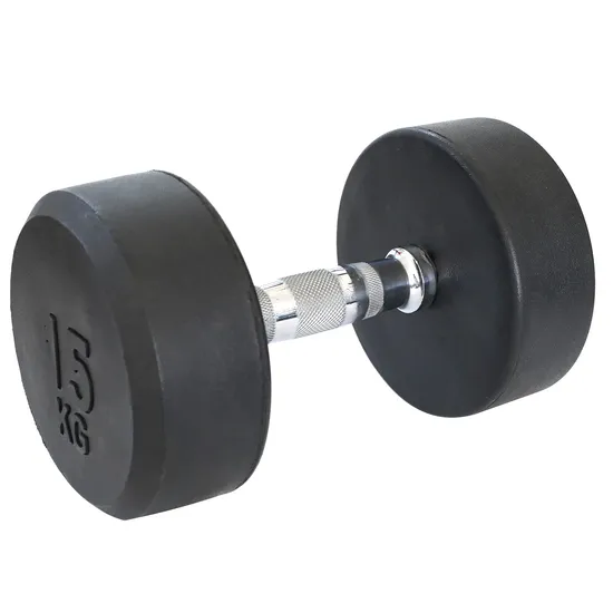 Excellent Quality China Black Round Rubber Coated Dumbbell Set Gym Dumbbell