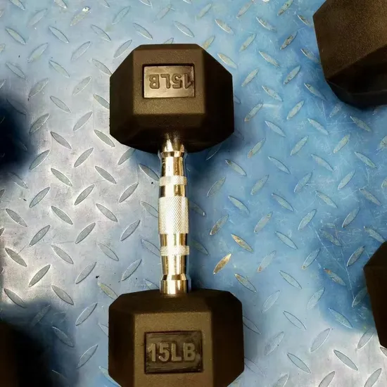 Professional Strength Training Equipment Gym Fitness Accessories Free Weights Rubber Hex Dumbbell Pound