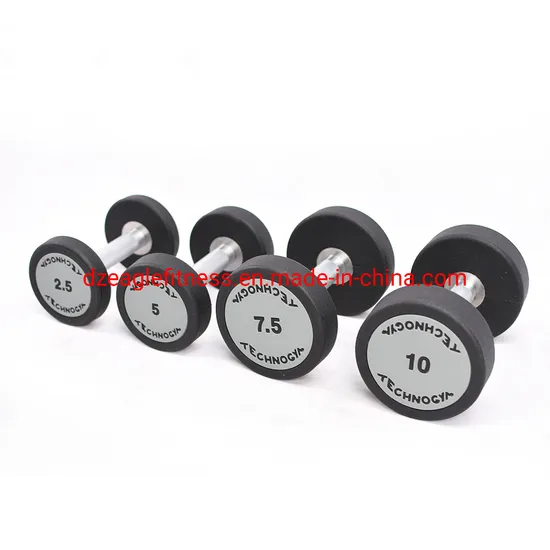 PU Fixed Rubber Barbell for Gym Use Body Building Fitness