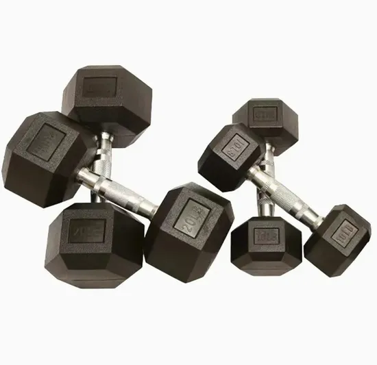 Training Sport Lifting Gym Equipment Fitness Dumbbell Coated Hex Weight Rubber