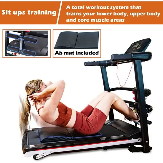 Red White Electric Folding Incline Exercise Treadmill
