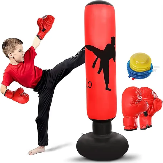 Factory Best Selling PVC Inflatable Boxing Equipment Punching Bag for Kids & Adults