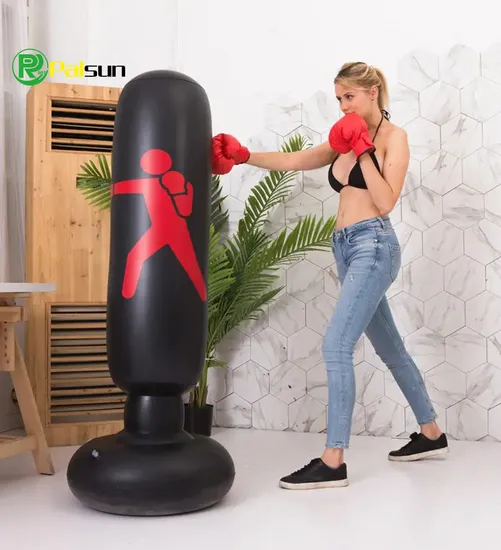 63 Inch Stress Release Training Kick Boxing Bop Bag Inflatable Free Standing Punching Bag