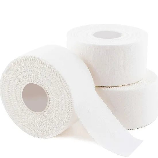 White Sports Tape Cotton Adhesive Bandage Zigzag Athletic Tape with 3.8cm*13.8m Latex Free