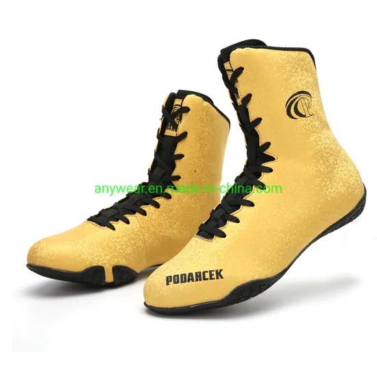 Men′ S Middle Boots Wrestling Shoes, Men′ S Wrestling Boots, Wrestling Sneaker. Suede Leather Boxing Boots (708)