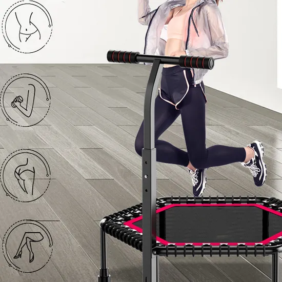 Best-Selling Trampoline Children′s Home Handrail Bouncing Bed Indoor Fitness Equipment Elastic Rope Trampoline