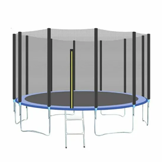Outside Net Trampolines 5-16 FT Recreational Big Trampoline with Enclosure Net & Ladder Best Choice Outdoor Trampoline for Adults and Kids