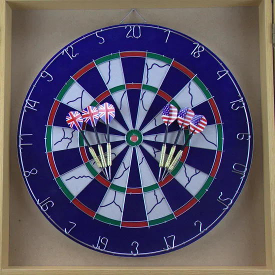 High Quality Indoor Bristle Dartboard with Wooden Cabinet Case