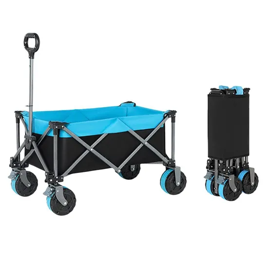 Outdoor Collapsible Beach Wagon Cart-Foldable Garden Utility Cart Universal