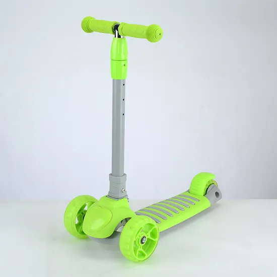 Foldable 3 Wheels Children Kick Scooter with Multi-Colors and PU Flash Light