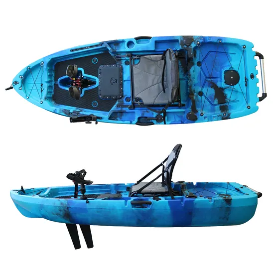 8FT Fishing Fin Pedal Drive Kayak Single Seat Sit on Top Boat