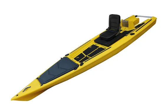 12.7FT Skiff Outboard Motor Kayak Canoe Single Seat Solo Sit on Top Fishing Kayak