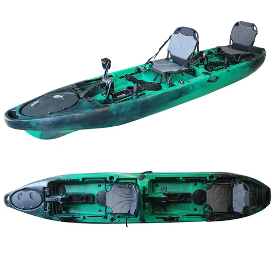 14FT Tandem Pedal Drive Fishing Kayak Sit on Top Fishing Kayaks Wholesale with Propeller Pedal System Double Persons Nice Price