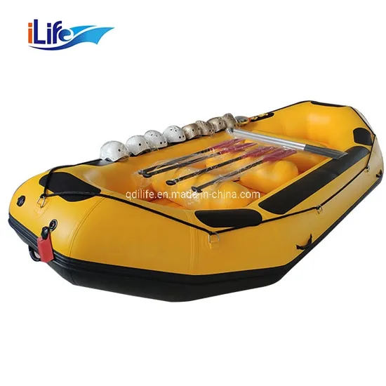 Ilife Inflatable White Water Raft Boat Fishing Whitewater River Rafting with I-Beam Self Baling Floor
