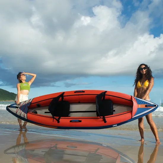 11.15 FT Inflatable Canoe Oxford Kayak Fishing 2 Person Kayak Inflatable with Handles