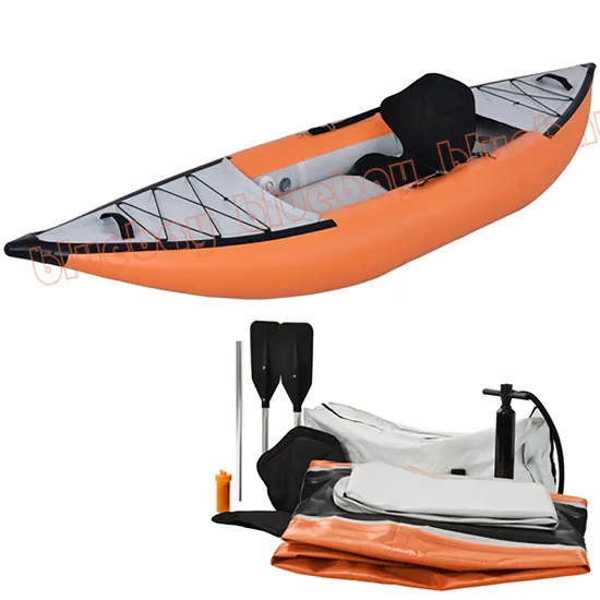 High Quality CE Inflatable PVC Fishing Boat Kayak Canoeing Rubber Boats with Paddles, Pump and Carry Bag for Sale