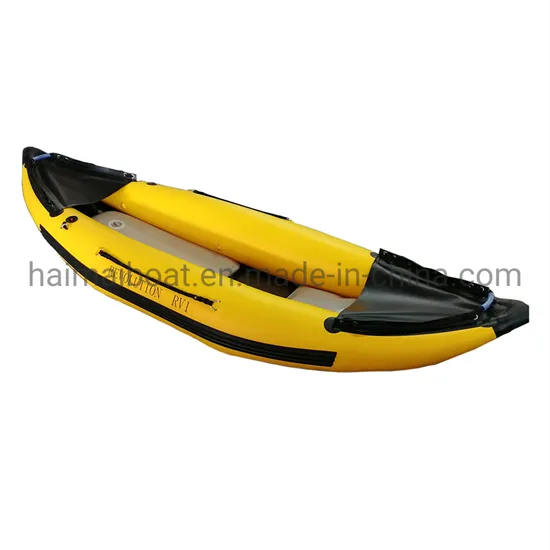 9FT 2.8m 0.9mm Heytex PVC Inflatable Fishing Kayak Canoe with Underwater Glasses Inflatable Floor for Sale Sailing Sport Kayak Slalom Motor Canoe Kayak