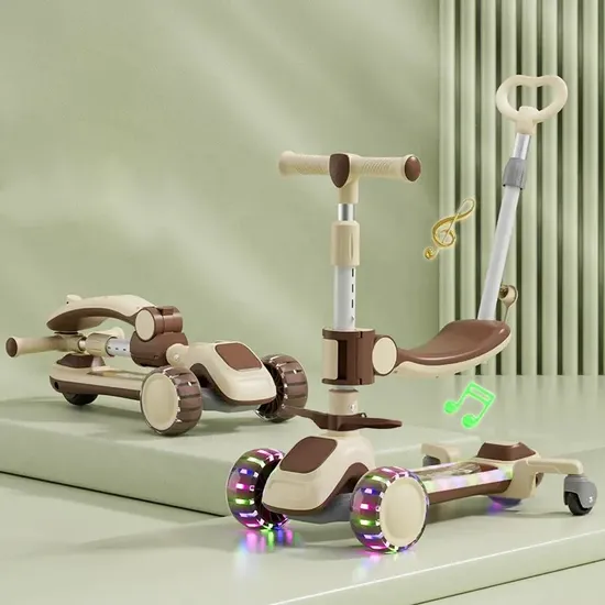 3 in 1 Foldable Kids Kick Child Toy Balance Bicycle Scooter