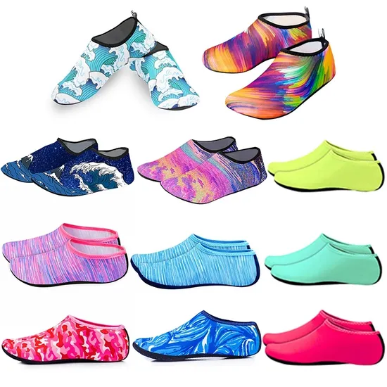 Custom Men Women Water Shoes Swimming Non-Slip Diving Socks Pure Color Summer Beach Shoes