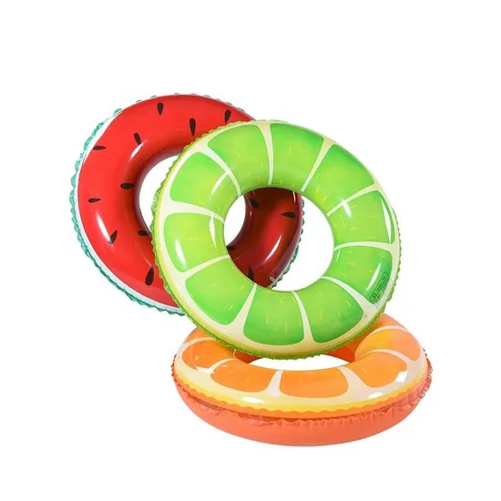 Fruit Kids Pool Floats Watermelon Kiwi Lemon Inflatable Swimming Rings in Stock
