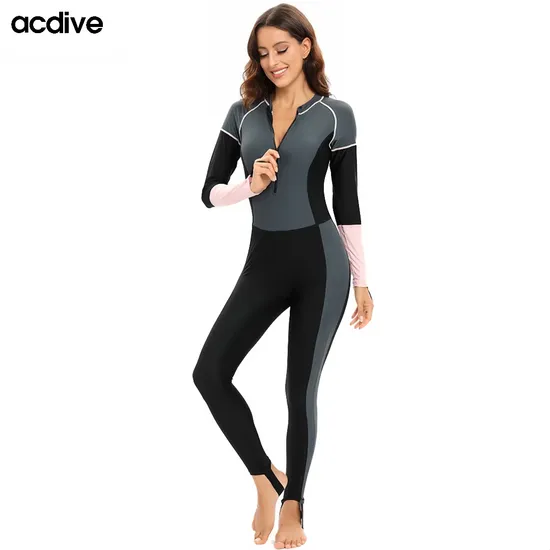 New Arrival Women Customized Long Sleeve Body Shaping Anti-UV Upf 50+ Surfing Snorkeling One Piece Suits
