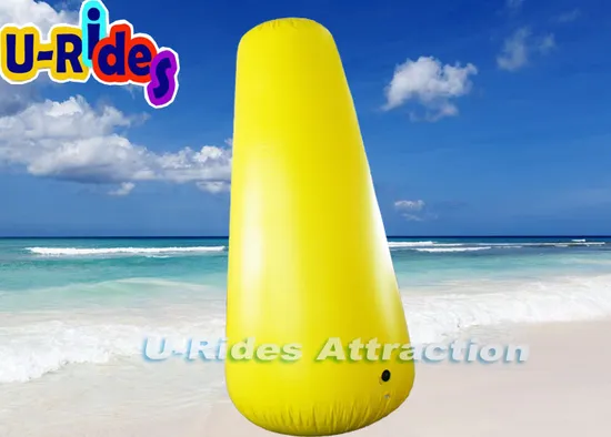 PVC material Yellow 2.5m Height Inflatable Marker Buoy Float For Advertising