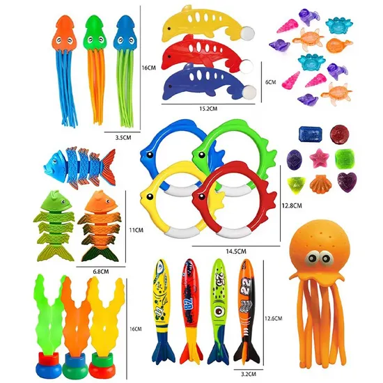 41PCS Training Dive Rings Underwater Children′s Swimming Pool Diving Toys for Kids