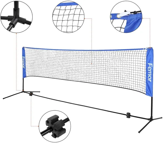 Portable Height Adjustable Badminton and Baseball Nets and Posts