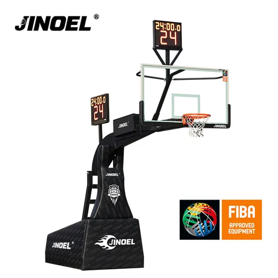 Jinoel Electric Lifting and Mobile Indoor Intelligent Competition Backboard Basketball Stand Hoop of Comply Fiba Certification