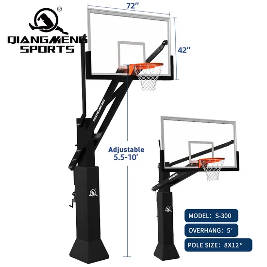 Factory Adult Basketball Stand Height Adjustable Basketball Hoop in-Ground Basketball System
